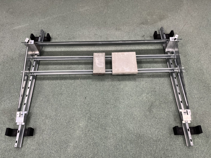 Solar panel assembly - 3. The ballast is applied to a rail system (this is the most common method, although there are alternatives).